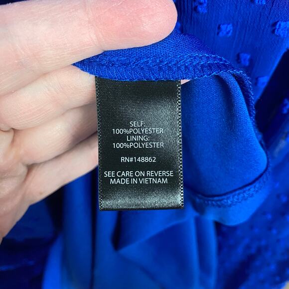 Torrid Blue Clip Dot Tiered Midi Dress Sz.3 - Picture 15 of 16